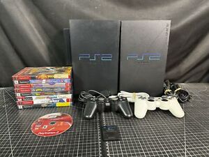 Lot of 2 Sony PlayStation 2 PS2 (SCPH-39001) - Black - Game Bundle