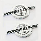 2x OEM 7.3L Powerstroke Emblem POWER STROKE International Badge fits F250 Chrome