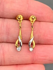 18ct gold diamond earrings vintage