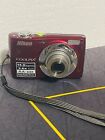 WORKS! FOR PARTS!READ DESCRIPTION! Nikon Coolpix L24 14.0MP  Camera Red Tested