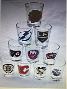 NHL RETRO LOGO SHOT GLASSES U PICK!!!