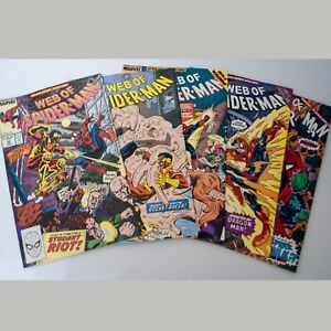 Web of Spider-Man 56 57 59 61 70 Lot of 5 Comic Books Marvel 1989 Spider-Hulk X