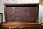 Vintage Apothecary Cabinet wood drawer Antique Tool Box Chest Jewelry Organizer