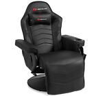 Massage Gaming Recliner Reclining Racing Chair Swivel w/Cup Holder &Pillow Black