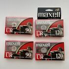 New ListingLot of 4 Maxell Blank Audio Cassette Tapes Normal Bias UR 90 & 120 NEW SEALED
