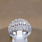 925 Sterling Silver Ring women men wedding engagement zircon crystal Ring