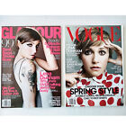 LOT of 2 LENA DUNHAM Magazines - VOGUE Feb 2014 + GLAMOUR April 2014, Leibovitz