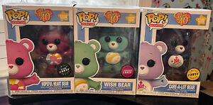 Funko Pop Care Bears 40th Chase Set Of 3 Hope Heart Wish Care-a-lot 1204 1207 05