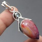 Agate Geode Slice Gemstone Jewelry Silver Plated Gift For Mum Pendant 2