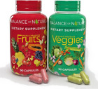 Balance of Nature Fruits and Veggies - Whole Food Supplement 180 Capsule veggies