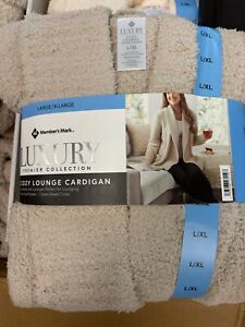 Members Mark Luxury Premier Collection Cozy Lounge Cardigan L/XL Beige