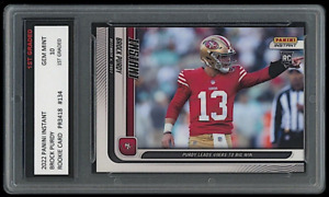 2022 PANINI INSTANT BROCK PURDY 1ST GRADED 10 IOWA STATE/49ERS ROOKIE CARD #134