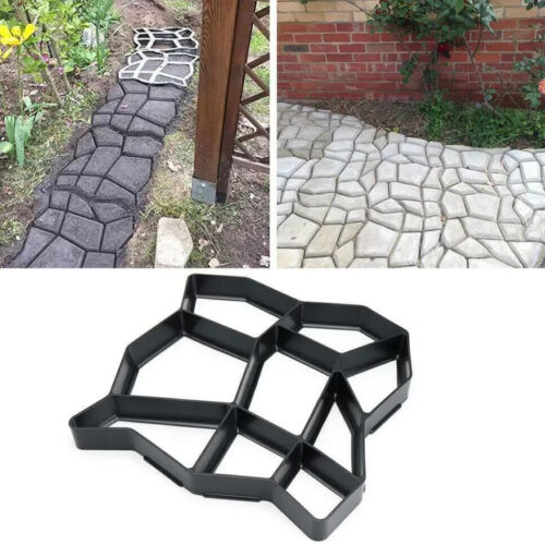 Concrete Stepping Stone Mold, Reusable Pathway Maker, 36x36cm, Black LOT OF 4