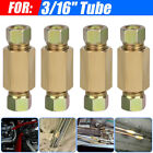 12x Straight Brass Brake Line Inverted Compression Fitting Union For 3 /16