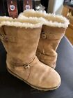 Ugg Tall sheepskin Brown Leather Buckle Women’s Boots Size 8