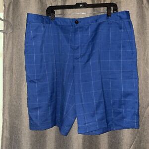 adidas golf shorts blue plaid size 40 mens