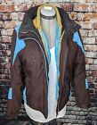 Spyder 3-IN-1 Winter Ski Jacket Coat Womens 10-12 Large Brown Hooded Insulated
