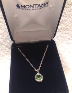 Montana Silversmiths Silver Shiny Necklace Pendant Beaded Bezel Mint New In Box