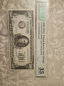 1934A $500 FIVE HUNDRED DOLLAR BILL Chicago PMG 35
