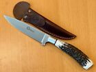 Boker Abolito Fixed Blade Knife - Stag Handle w/ Leather Sheath-Argentina