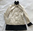 Banana Republic Trench Coat Cream and Black Convertible Collar Belted Jacket XS