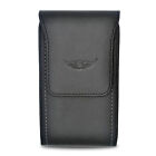 Black Leather Vertical Phone Holder Skin Cover Case Pouch Belt Clip -UNIVERSAL M