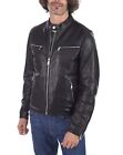 Men's Leather Jacket 100% Real Lambskin Motorcycle Vintage Coat FREE SHIP Z593