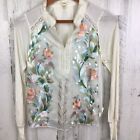 Tiny Anthropologie Top Womens XXS Eliana Embroidered Floral V-Neck Long Sleeves