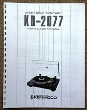 Kenwood KD-2077 Turntable Owners Manual