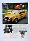 1981 Volkswagen Rabbit  Speedy Chicken Vintage Original Print Ad 8.5 x 11