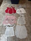 LOT OF  6  Vintage Half Aprons Lace French Maid Housekeeping Costume