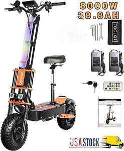 8000W 60V 38.8AH Foldable Electric Scooter Adult Dual Motor 14in Off-Road TirerY