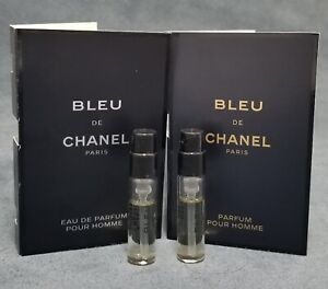 2 Chanel Bleu de Chanel Sample Sprays • 1 Parfum & 1 EDP • 1.5ml Each Vial