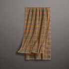 New Burberry Classic Gauze Vintage Brown Checker Wool Silk Scarf 80155051