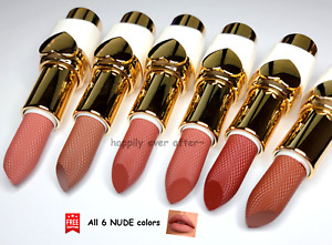 6 PC Romantic Beauty Matte NUDE Lipstick Set - All 6 Nude Shade Lipsticks