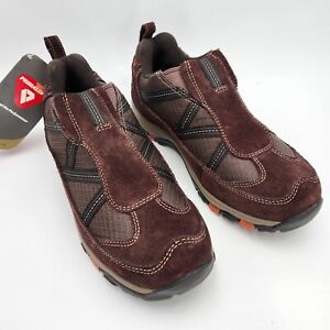 LL Bean Tek 2.5 Mens Size 8M Brown Suede Low Top Pull On Hiking Boots 296514