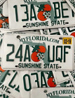 FLORIDA LICENSE PLATE SUNSHINE STATE ORANGE RANDOM LETTERS/ NUMBERS - VERY GOOD!
