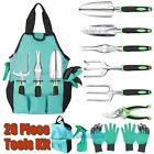 Gardening Tool Set, 28pcs Stainless Steel Heavy Duty Tools, Non-Slip Rubber Grip