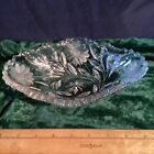 New ListingVintage Pressed Glass Frosted Floral Etched Oblong Candy Dish
