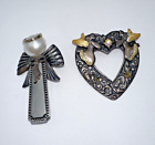 Lot of 2 Angel Themed Brooches. One signed 
