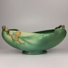 Roseville Vintage Pottery Pine Cone Console Bowl, Shape 263-14, Green