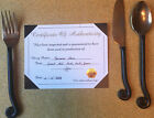 Harry Potter original prop screen used GREAT HALL FORK/KNIFE/SPOON silver w COA