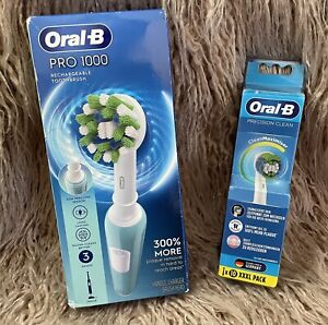 Oral-B Pro 1000 Rechargeable Electric Toothbrush, Turquoise w/ Pressure Sensor