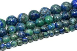 Green Blue Azurite Grade AAA Round Gemstone Loose Beads 4/5-6/7-8/10/15-16MM