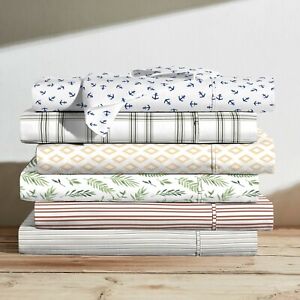 Brielle Home 100% Cotton Printed Percale Sheet Sets