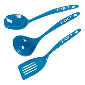 Dairy Blue Kitchen Utensil Set - 3 Piece Set Spoon Ladle and Spatula – Heavy ...