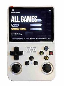 R36S Retro Handheld Video Game Console 15,000 GAMES - 3.5 Inch Screen - White