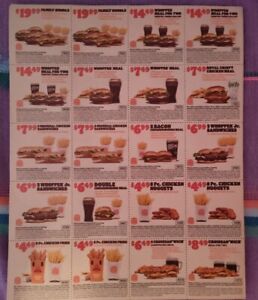 Burger King Coupons - Lot of 2 Pages - EXPIRE 04/28/2024
