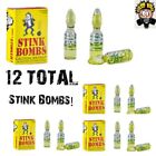 12 STINK BOMBS GLASS VIALS STINKY SMELLY NASTY FART GAS BOMB SMELL GAG GIFT