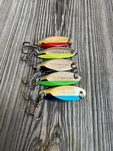 5 Piece Mini Casting Spoons, Great Colors w/ Case! Surf fishing, Salt Water